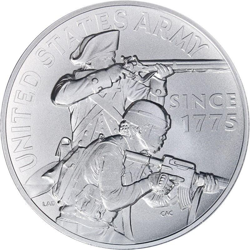 U.S. Army 2023 Silver Medal 2.5 oz Armed Forces With COA (1 of 3)