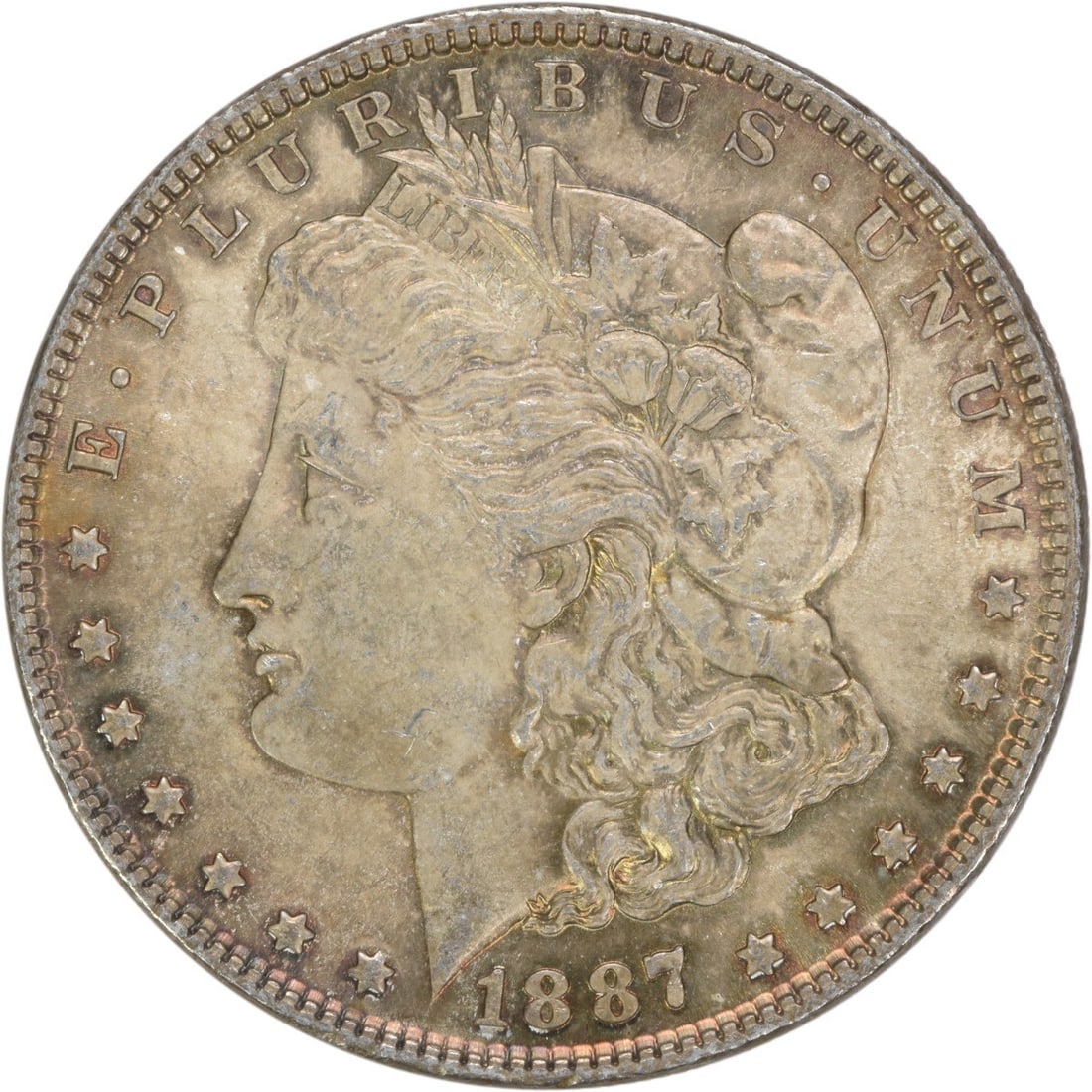 1887 Morgan Silver Dollar Choice BU Toned Uncertified Silver Coin (1 of 2)