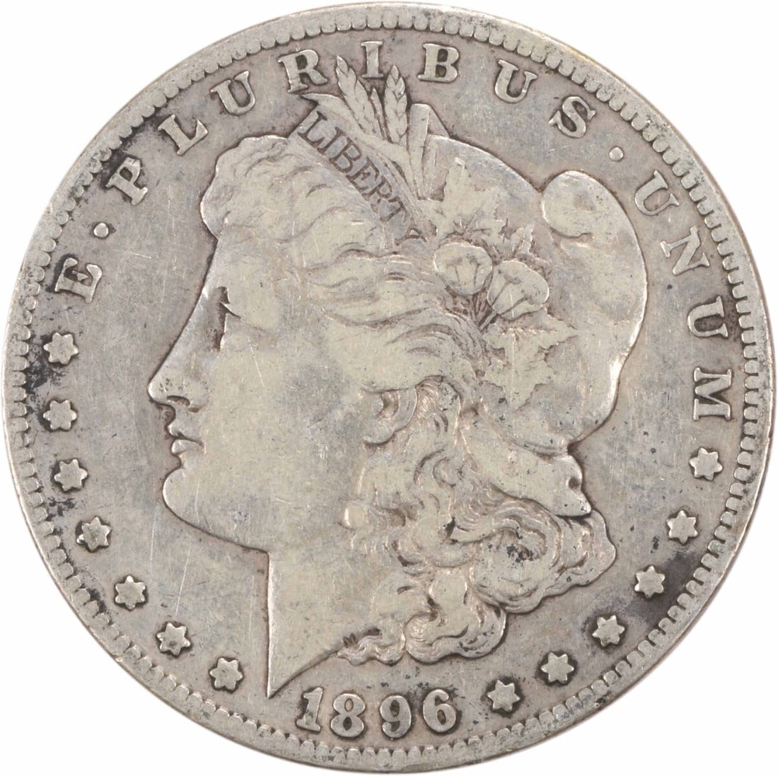 1896-S Morgan Silver Dollar VF Uncertified 90% Silver Coin (1 of 2)
