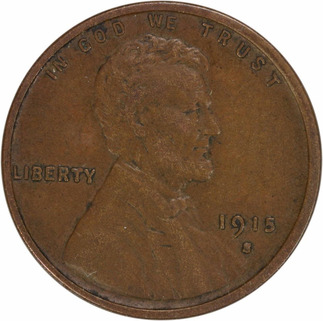 1915-S Lincoln Wheat Cent EF Uncertified Copper Coin (1 of 2)