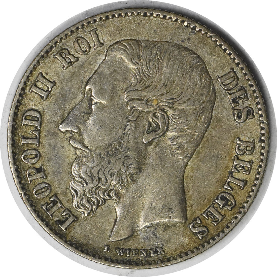 1866 Belgium 50 Centimes KM26 Silver Coin Uncertified (1 of 2)