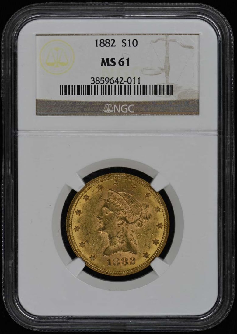 1882 Liberty Head $10 Eagle Coin NGC MS61 Uncirculated (1 of 4)