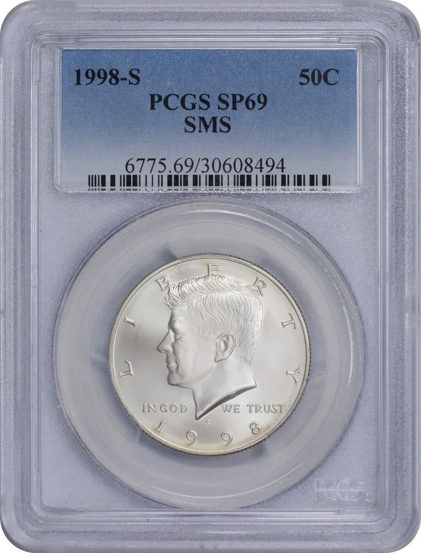 1998-S Kennedy Half Dollar SP69 PCGS Special Strike 90% Silver Uncirculated (1 of 2)