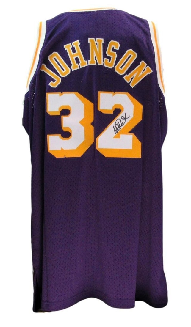 Magic Johnson Signed Lakers Jersey Mitchell & Ness HOF Beckett Authenticated (1 of 6)