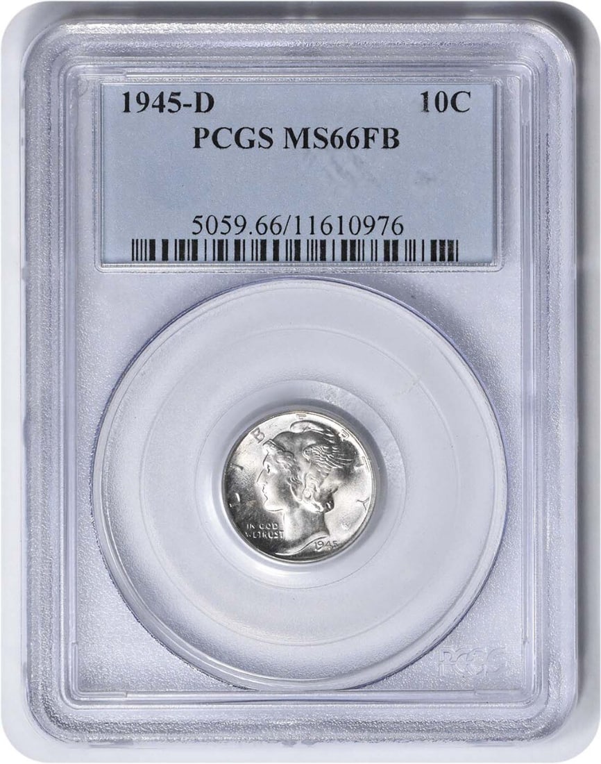 1945-D Mercury Dime MS66FB PCGS 90% Silver Coin (1 of 2)