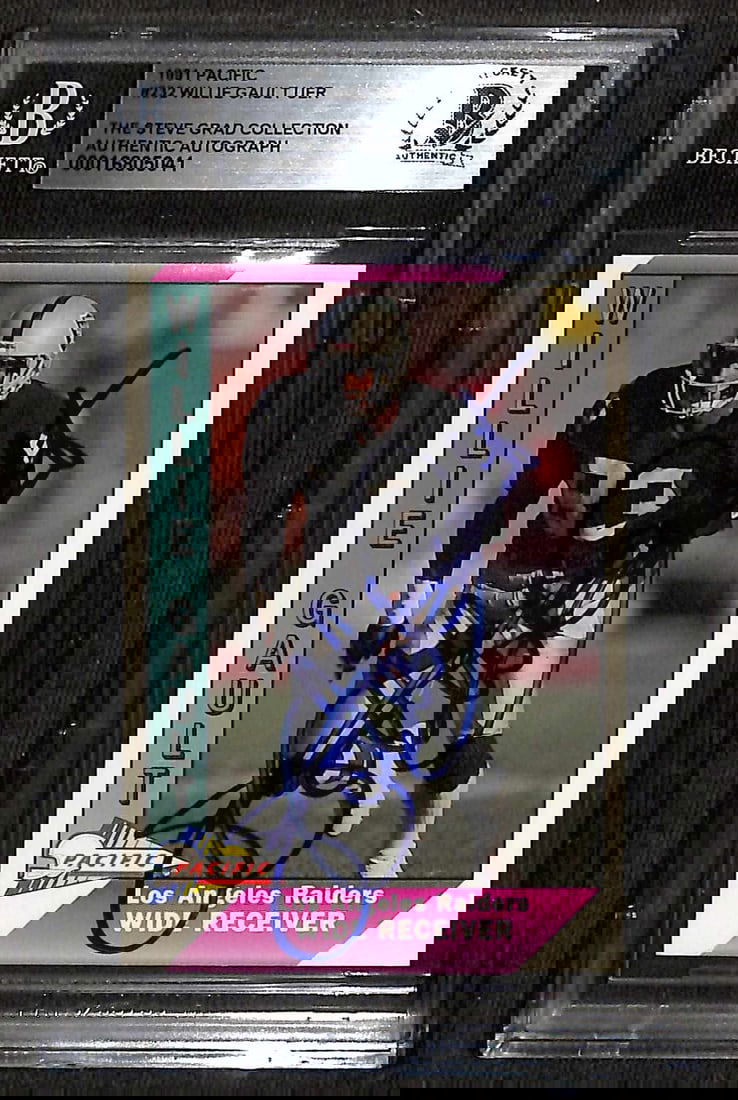 Willie Gault Signed 1991 Pacific #232 Football Card Beckett Authenticated (1 of 1)