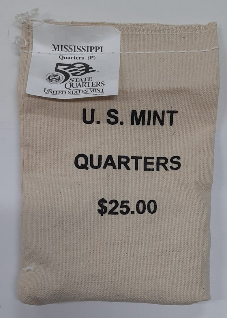 2002 Mississippi State Quarter 100 Coin Bag Uncirculated U.S. Mint (1 of 2)