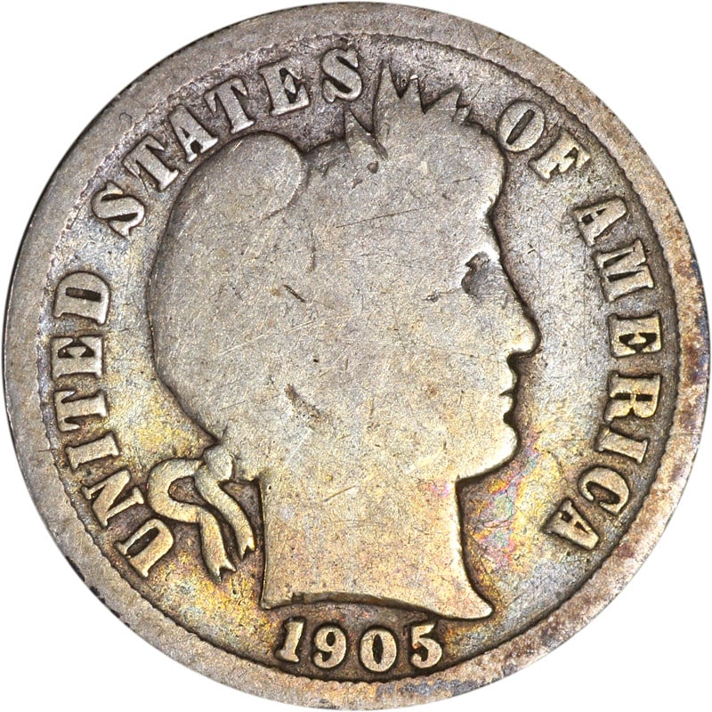 1905-O Barber Dime Silver Micro O Mint Mark (1 of 2)