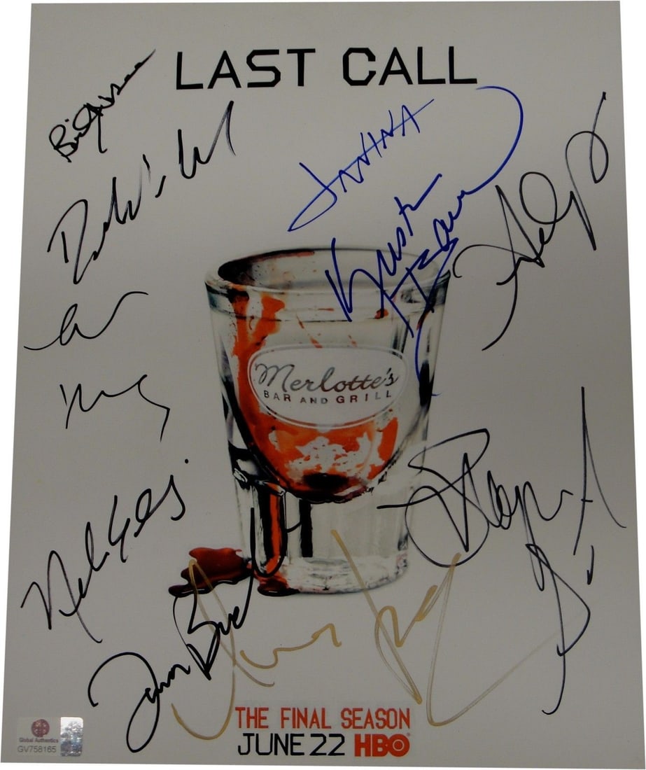 True Blood Cast Signed 8x10 Photo by Anna Paquin Stephen Moyer GAI: True Blood Cast Signed 8x10 Photo by Anna Paquin Stephen Moyer GAI This original photograph features a striking 8x10 image from the iconic series True Blood, hand-signed by 11 cast members, including