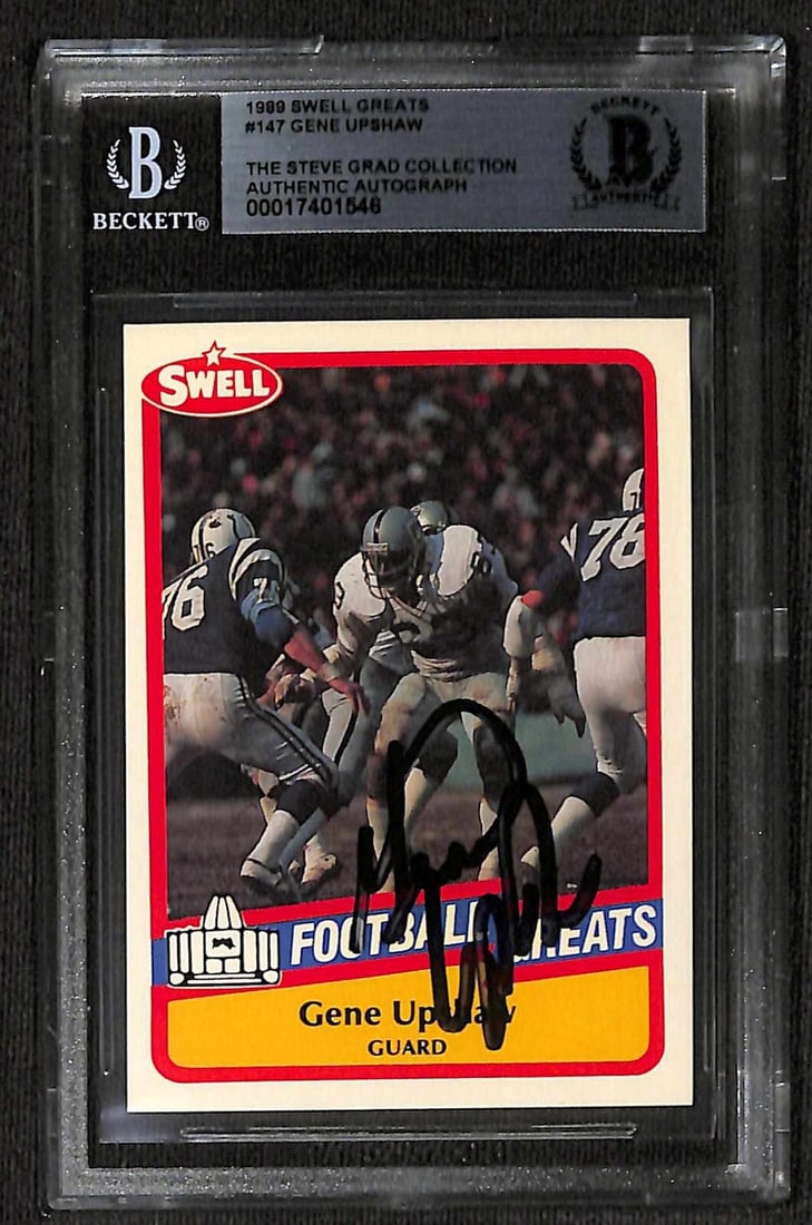 Gene Upshaw Signed 1989 Swell Greats #147 Trading Card Beckett Authenticated (1 of 1)