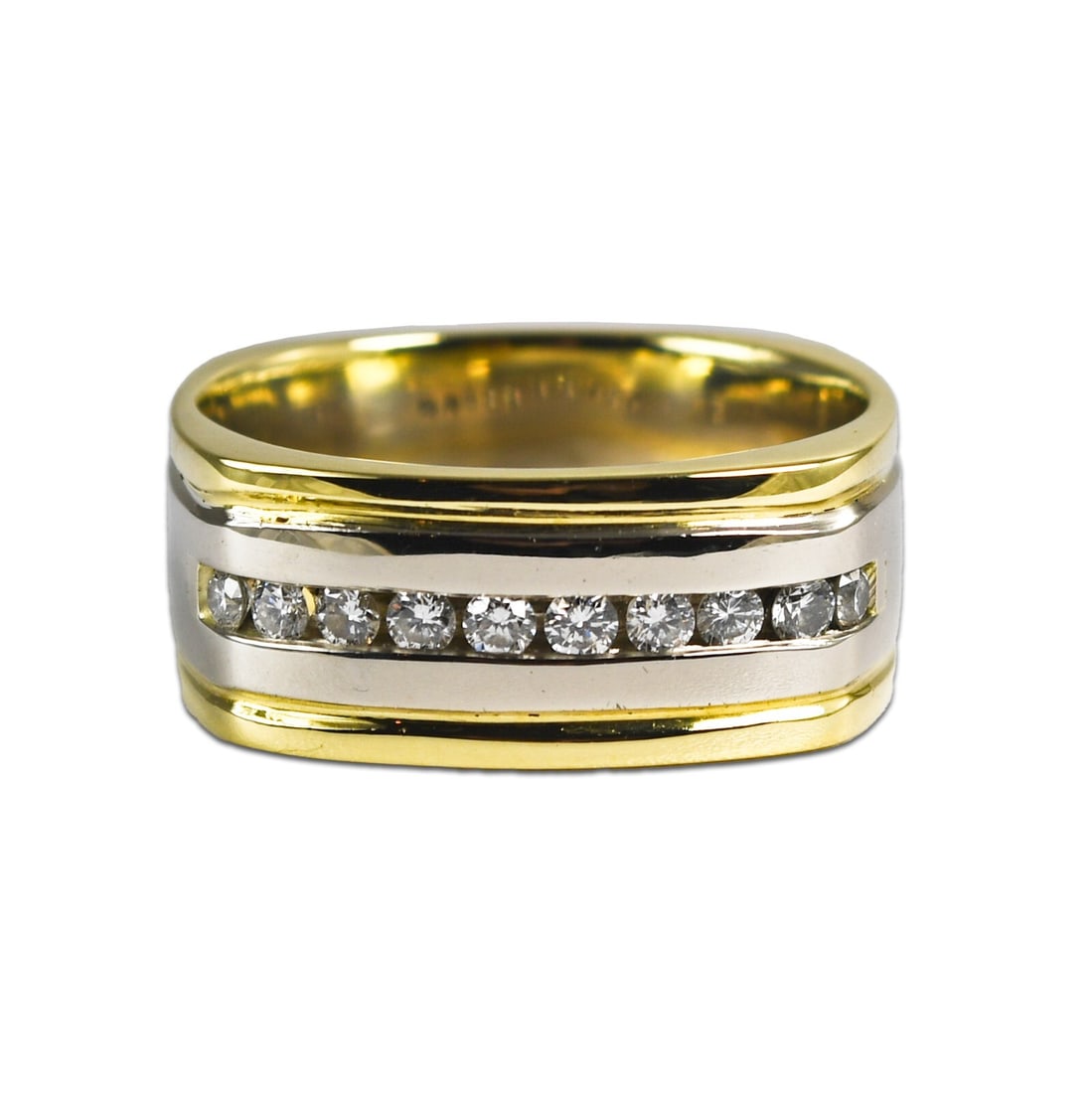 18K 14K Two-Tone Gold Diamond Wedding Band 0.25ct VS G-H (1 of 7)