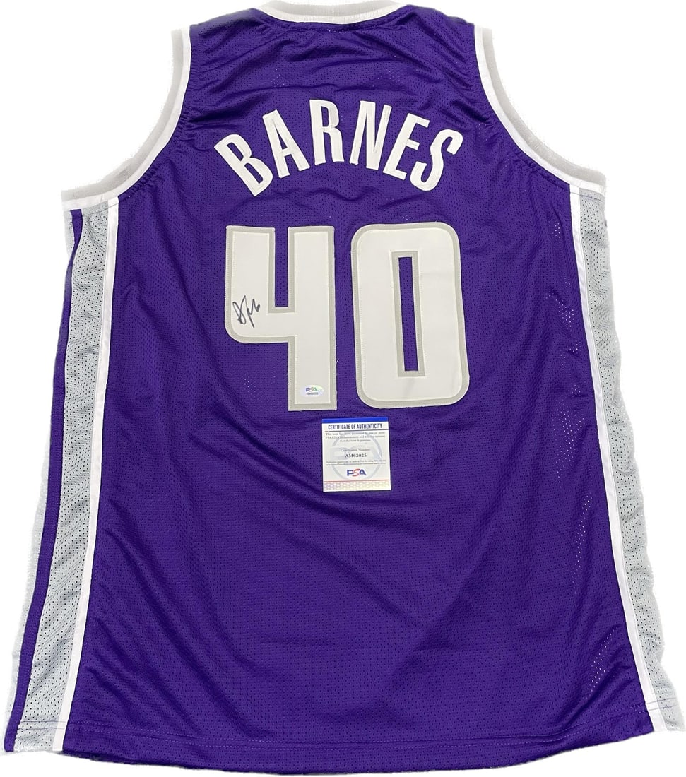 Harrison Barnes Autographed Jersey PSA/DNA Sacramento Kings Basketball Collectible: Harrison Barnes Autographed Jersey PSA/DNA Sacramento Kings Basketball Collectible This is an original jersey autographed by Harrison Barnes, a prominent player for the Sacramento Kings. The signature