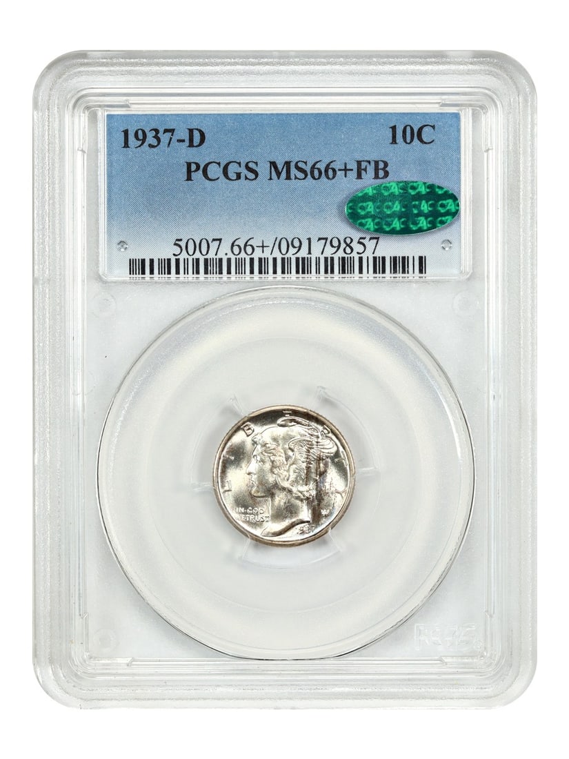 1937-D Mercury Dime PCGS CAC MS66+FB Uncirculated (1 of 4)