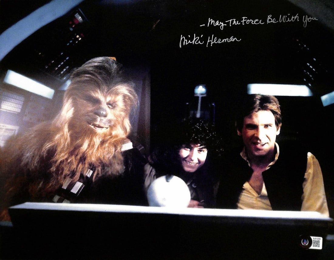 Miki Herman Signed Star Wars 11x14 Photo with Inscription Beckett Authenticated: Miki Herman Signed Star Wars 11x14 Photo with Inscription Beckett Authenticated This stunning 11x14 photograph features the autograph of Miki Herman, a production assistant who contributed to the orig