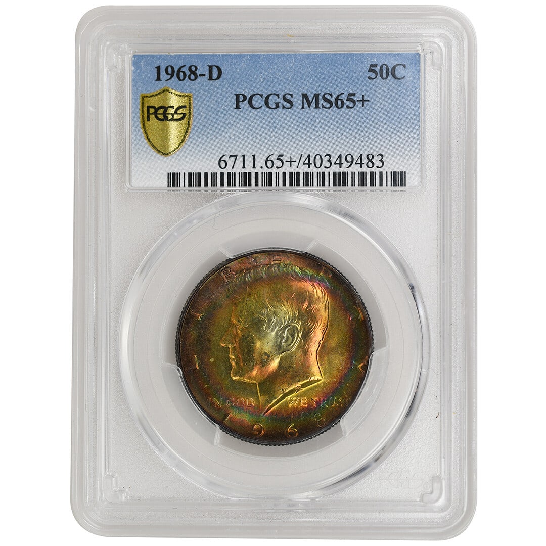 1968-D Kennedy Half Dollar 50C PCGS MS65+ Rare Silver Coin: 1968-D Kennedy Half Dollar 50C PCGS MS65+ Rare Silver Coin This 1968-D Kennedy Half Dollar is graded MS65+ by PCGS, making it an exceptional addition to any collection. Struck in silver and minted in