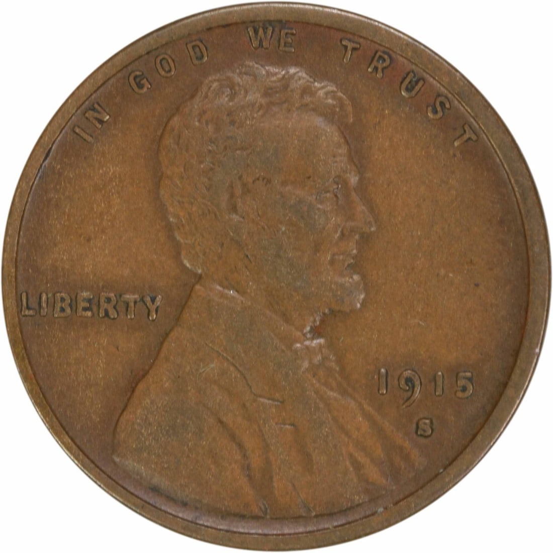 1915-S Lincoln Wheat Cent EF Uncertified Copper Coin (1 of 2)