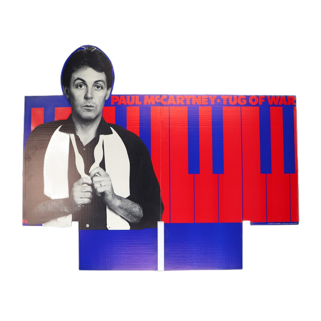 1982 Paul McCartney Tug Of War Vintage Record Bin Promo Display 36 x 42: 1982 Paul McCartney Tug Of War Vintage Record Bin Promo Display 36 x 42 This original 1982 Paul McCartney Tug Of War Record Bin Promo is a true vintage display piece, not a modern reproduction. The di