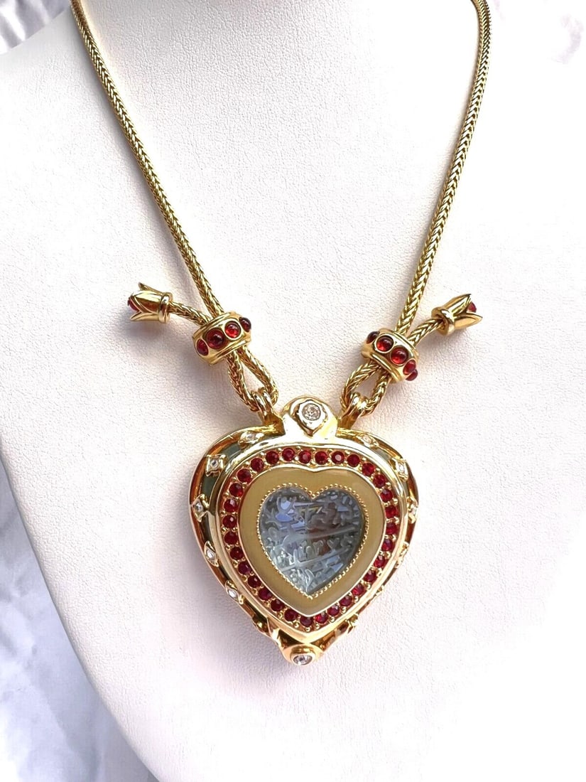 Elizabeth Taylor Shah Jehan Necklace Avon Gold Plated Simulated Ruby Charm: Elizabeth Taylor Shah Jehan Necklace Avon Gold Plated Simulated Ruby Charm Discover the stunning Elizabeth Taylor Shah Jehan Necklace from the Avon Collection, a remarkable piece of jewelry inspired b