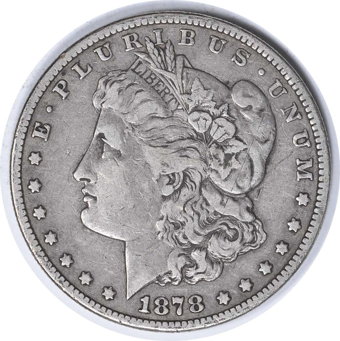 1878-S VAM 57 Morgan Dollar VF Uncertified San Francisco 90% Silver: 1878-S VAM 57 Morgan Dollar VF Uncertified San Francisco 90% Silver This 1878-S VAM 57 Morgan Dollar features a long arrow shaft and is graded as Very Fine (VF). It showcases the renowned design by Ge