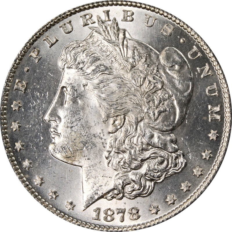 1878-S Morgan Silver Dollar PCGS MS63 Strong Strike Silver Coin: 1878-S Morgan Silver Dollar PCGS MS63 Strong Strike Silver Coin This original 1878-S Morgan Silver Dollar features an attractive eye appeal, characterized by its fantastic luster and strong strike. Th