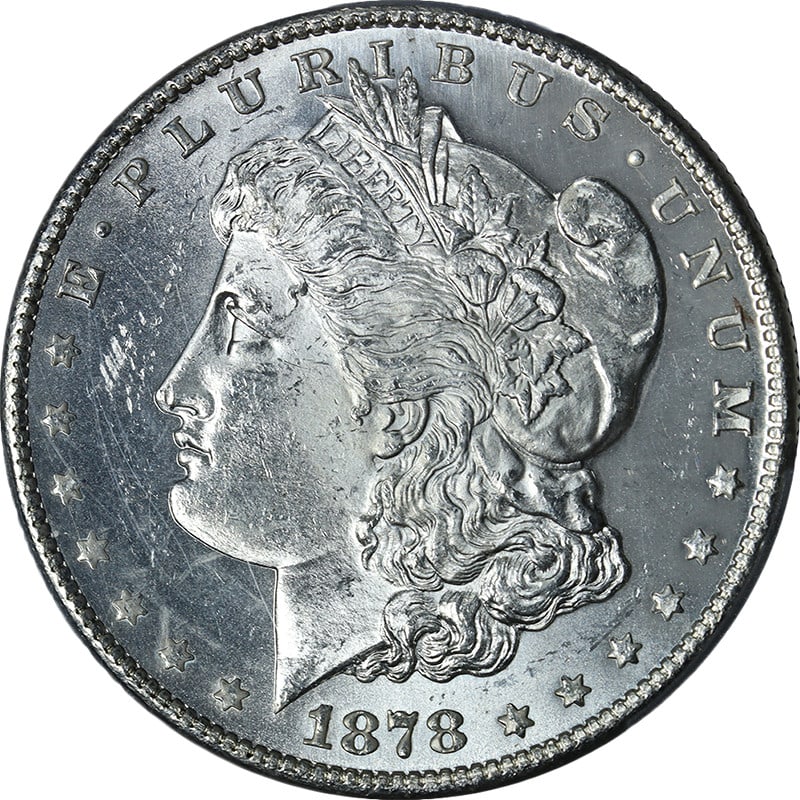 1878-S Morgan Silver Dollar PCGS MS63 Great Eye Appeal: 1878-S Morgan Silver Dollar PCGS MS63 Great Eye Appeal This stunning 1878-S Morgan Silver Dollar is certified by PCGS with a grade of MS63, reflecting its uncirculated condition. The coin showcases re