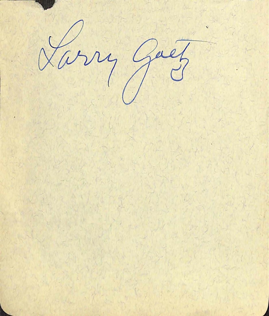 Larry Goetz Autographed Album Page Beckett Certified (1 of 1)