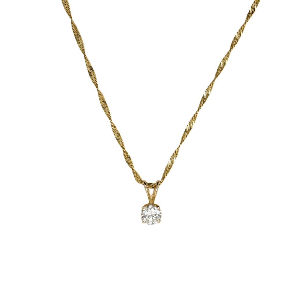Elegant 14K Yellow Gold 0.65ct Diamond Pendant Necklace (1 of 8)
