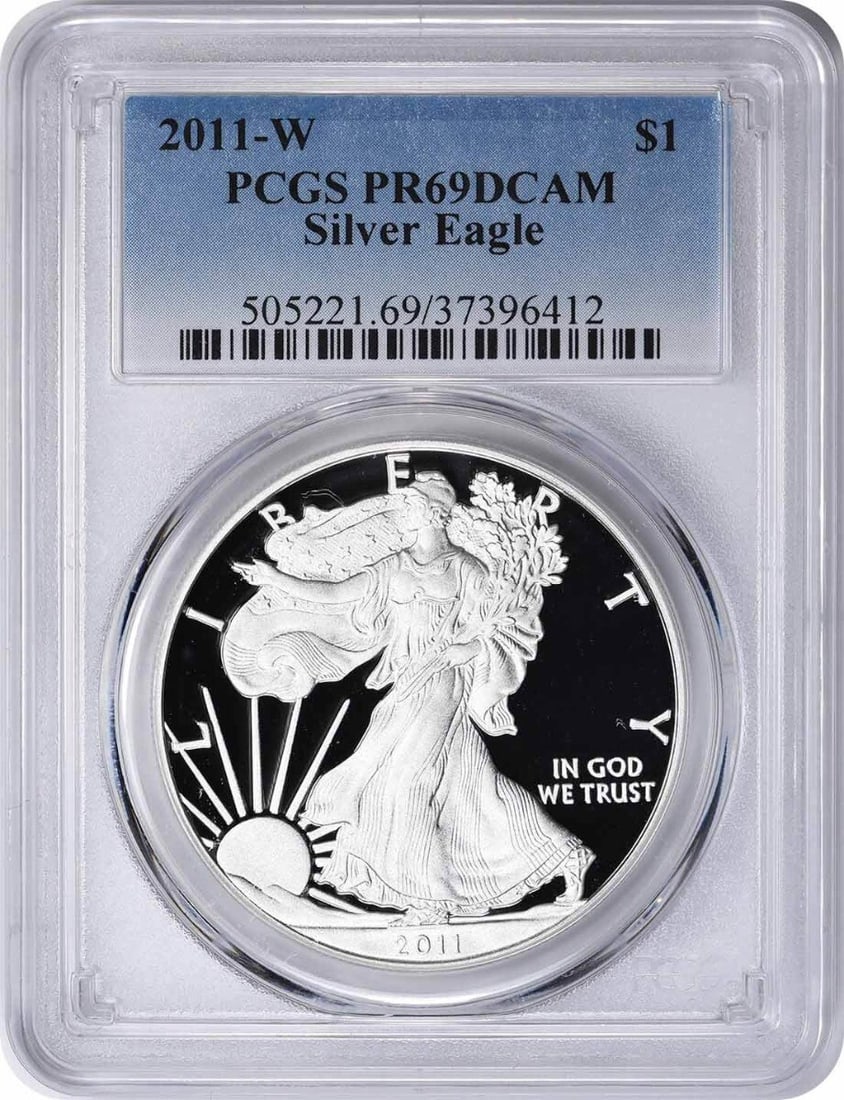 2011-W American Silver Eagle PR69DCAM PCGS 1 oz Proof Coin (1 of 2)