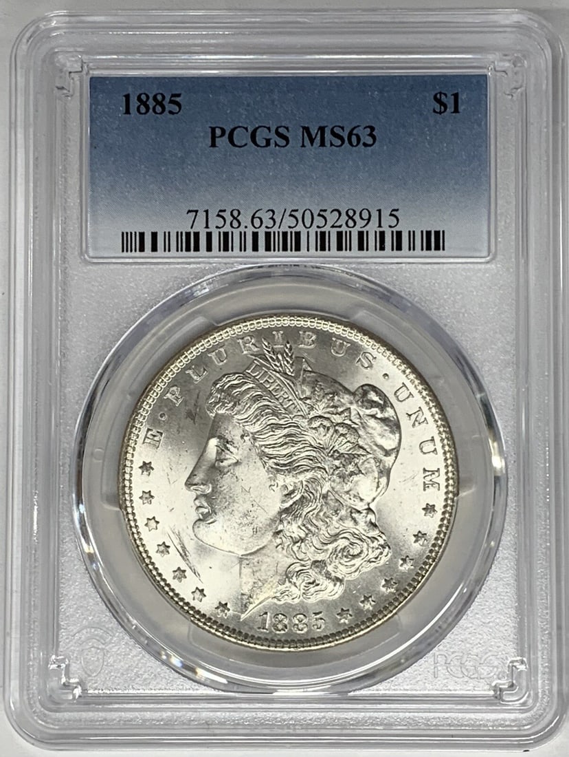 1885 Morgan Silver Dollar PCGS MS 63 Uncirculated Coin (1 of 2)
