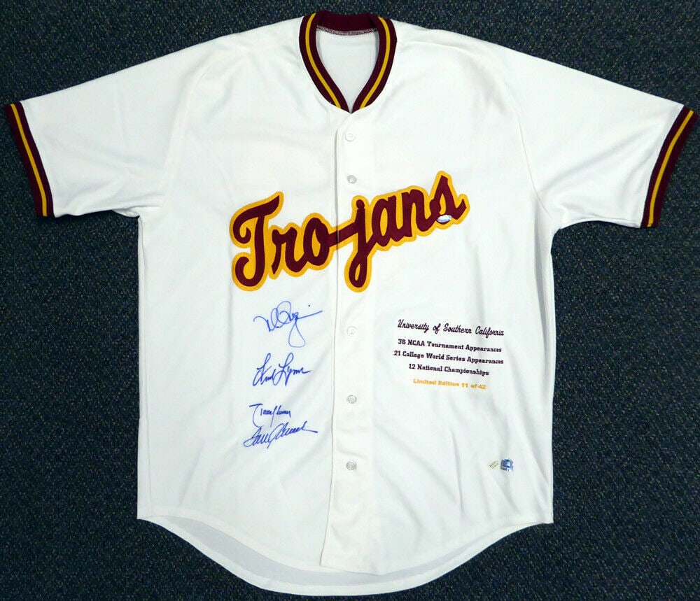 USC Trojans Limited Edition Signed Jersey by Seaver McGwire Johnson Steiner COA: USC Trojans Limited Edition Signed Jersey by Seaver McGwire Johnson Steiner COA Celebrate baseball history with this original USC Trojans jersey, hand-signed by legendary players Tom Seaver, Mark McGw