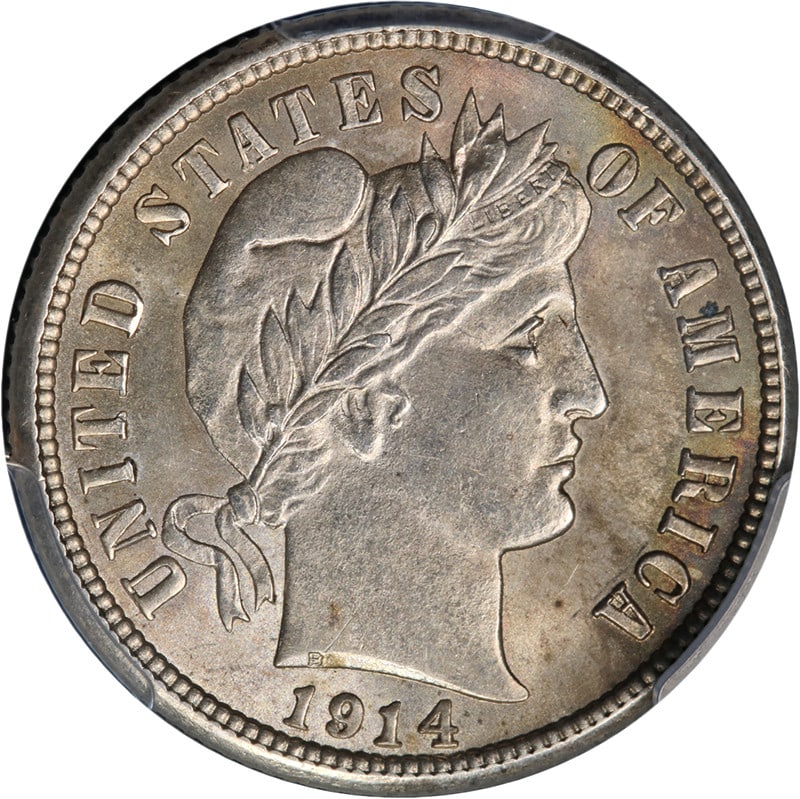 1914-P Barber Dime PCGS MS64 Silver Strong Strike Eye Appeal (1 of 4)