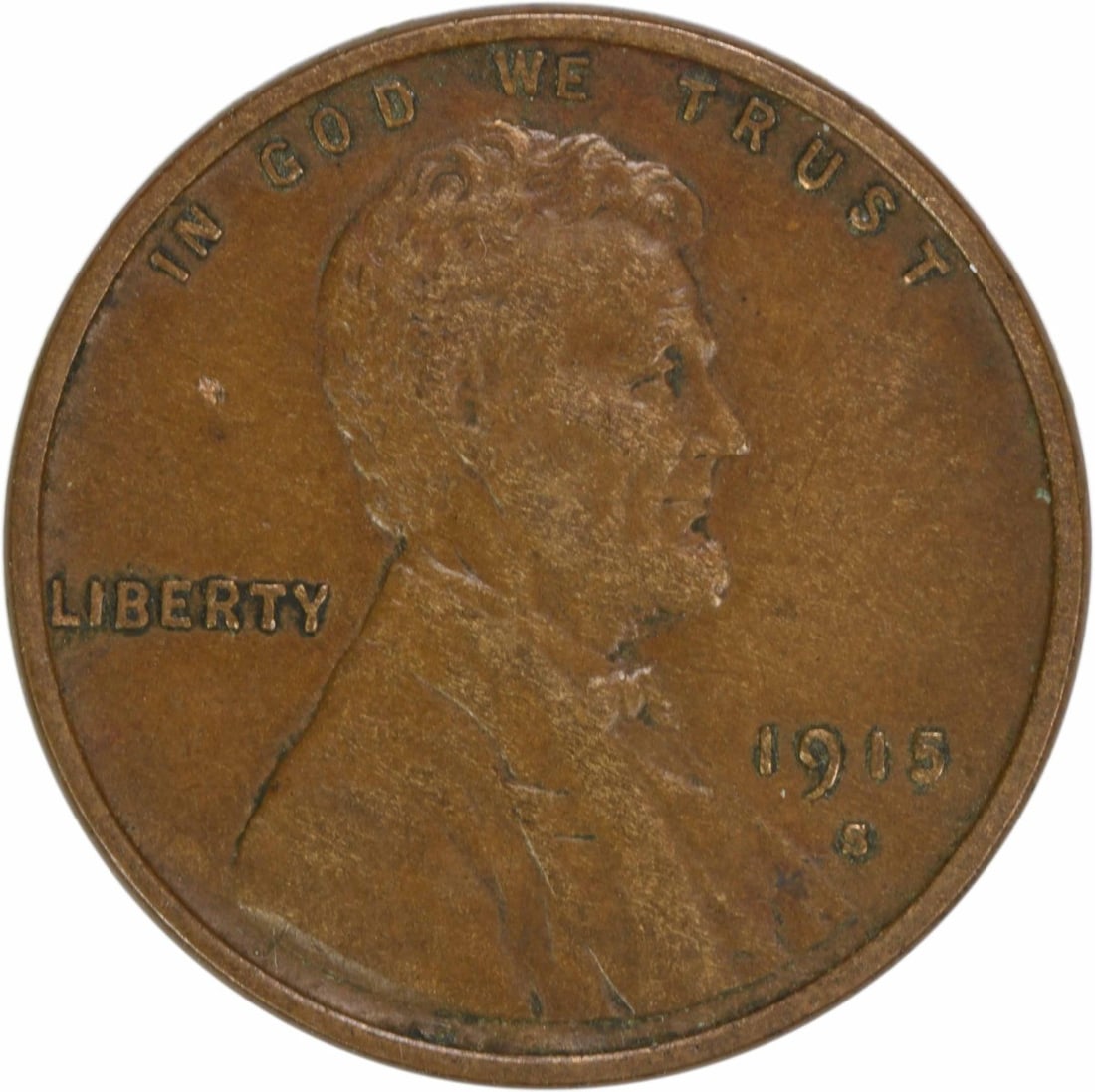 1915-S Lincoln Wheat Cent EF Uncertified Copper Coin (1 of 2)