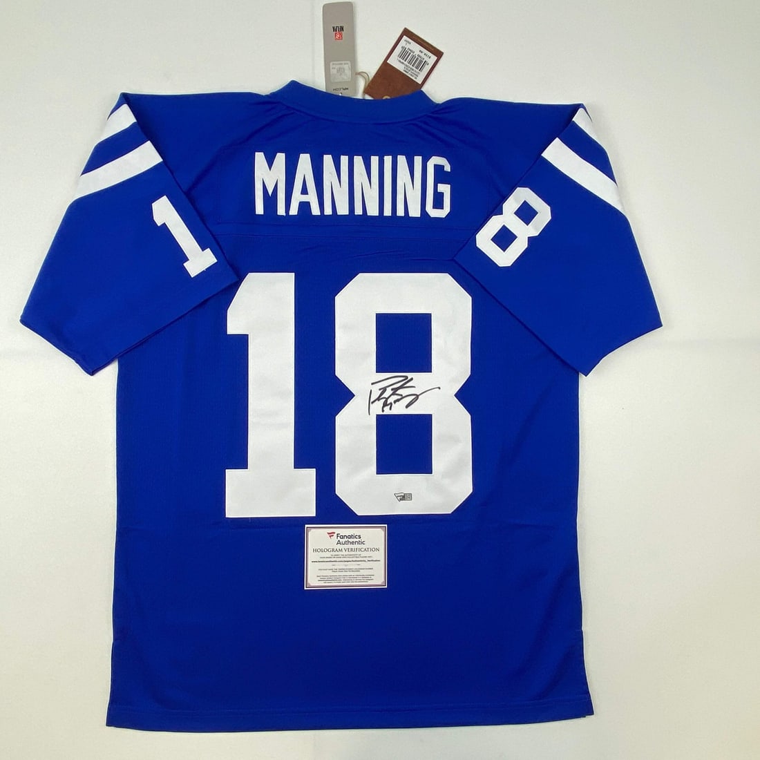 Peyton Manning Signed Colts Blue Jersey with Fanatics Authentic COA (1 of 4)