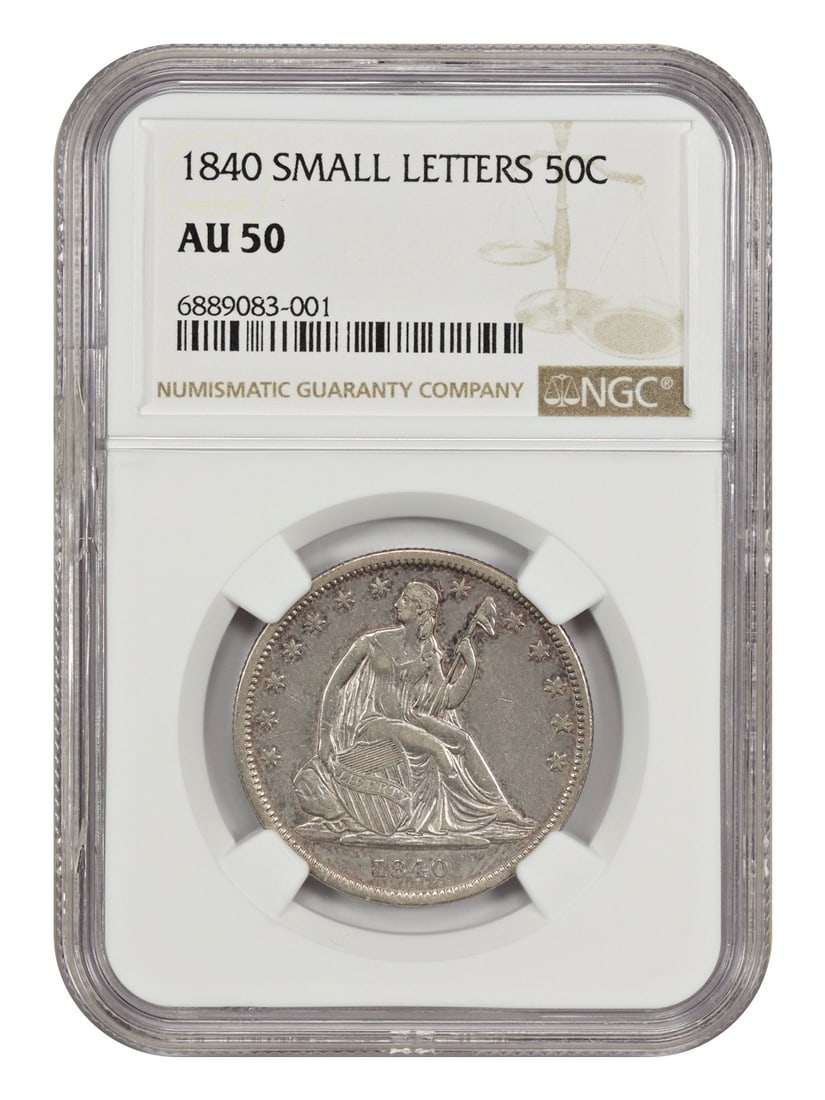 1840 Liberty Seated Half Dollar NGC AU50 Small Letters (1 of 4)