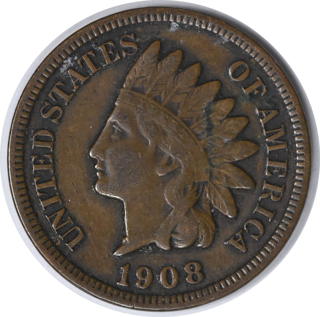 1908-S Indian Head Cent Copper VF Uncertified Small Cent: 1908-S Indian Head Cent Copper VF Uncertified Small Cent This 1908-S Indian Cent, featuring the iconic Indian Head design, is a must-have for collectors. With a grade of VF (Very Fine), this coin exhi