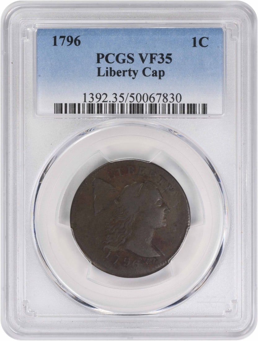 1796 Liberty Cap Large Cent VF35 PCGS Certified Copper Coin (1 of 4)