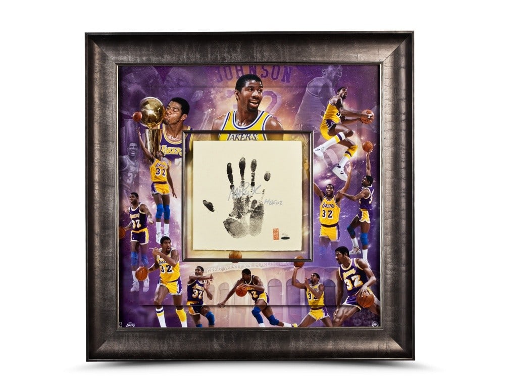 Magic Johnson Autographed 36x36 Framed Print Limited Edition 25 Lakers: Magic Johnson Autographed 36x36 Framed Print Limited Edition 25 Lakers This stunning 36" x 36" framed print features Magic Johnson, a legendary player from the Los Angeles Lakers. The print is an