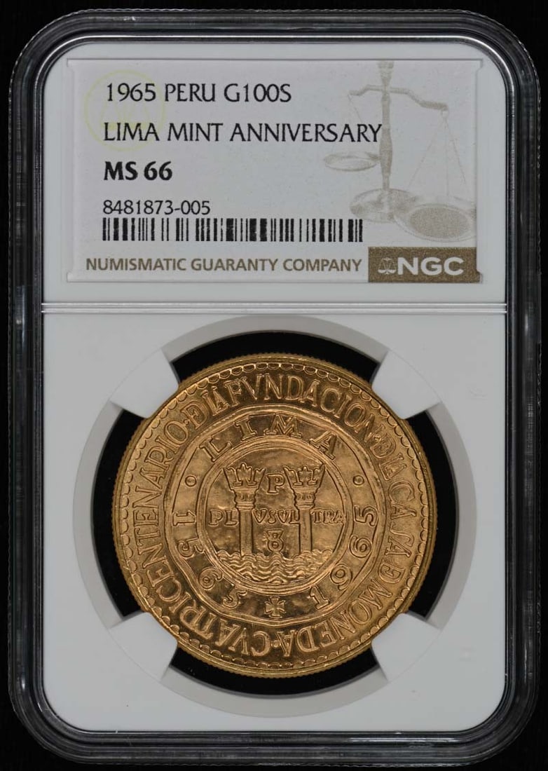 1965 Peru Lima Mint G100S NGC MS66 1.3543oz AGW Limited Mintage (1 of 4)