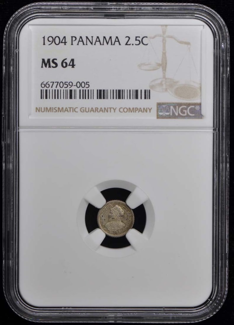 1904 Panama 2.5C Coin NGC MS64 Certified Uncirculated (1 of 4)