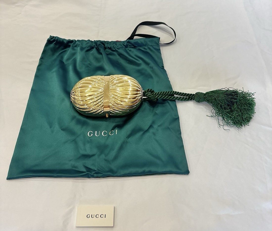 Gucci 18K Gold Tiger's-Eye Quartz Shoulder Bag with 6 Tassels - 2