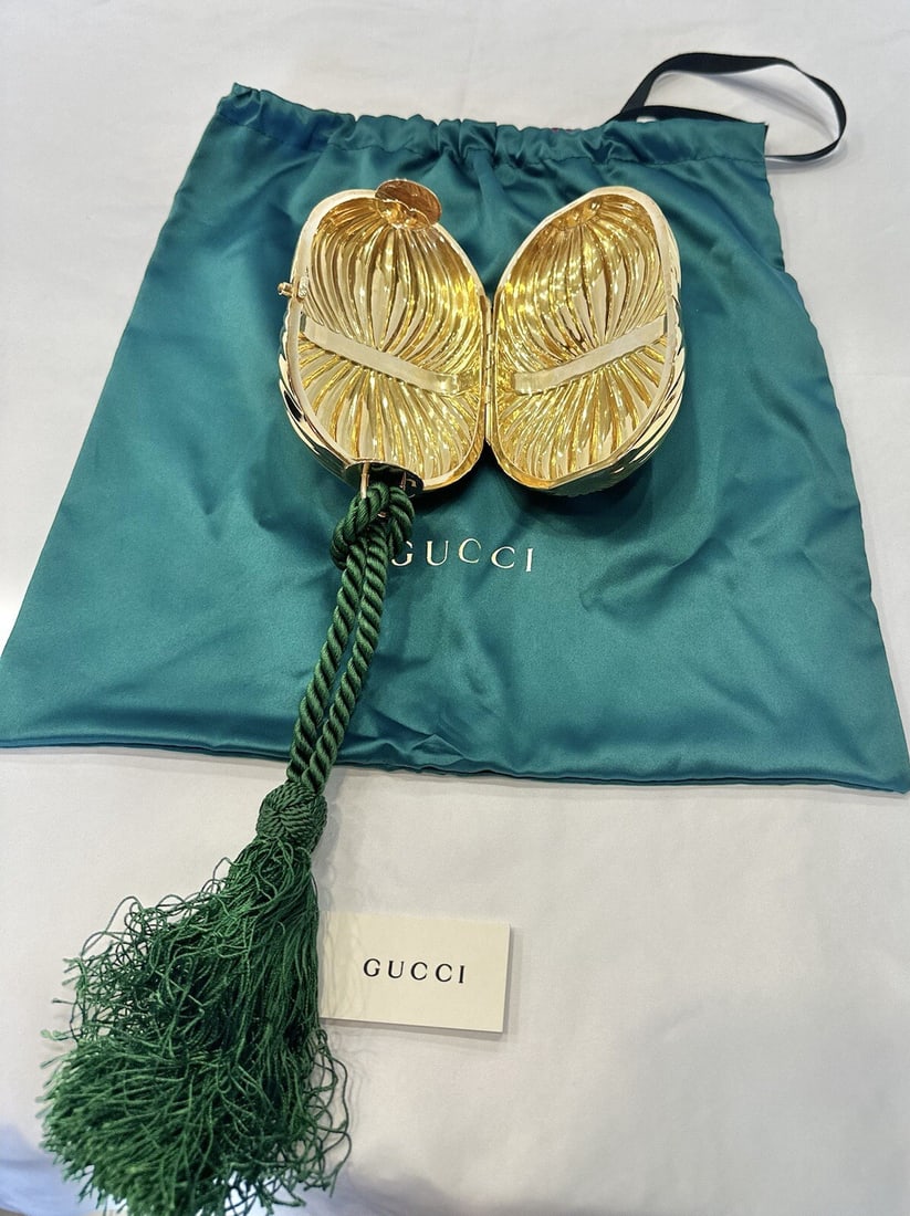 Gucci 18K Gold Tiger's-Eye Quartz Shoulder Bag with 6 Tassels - 6