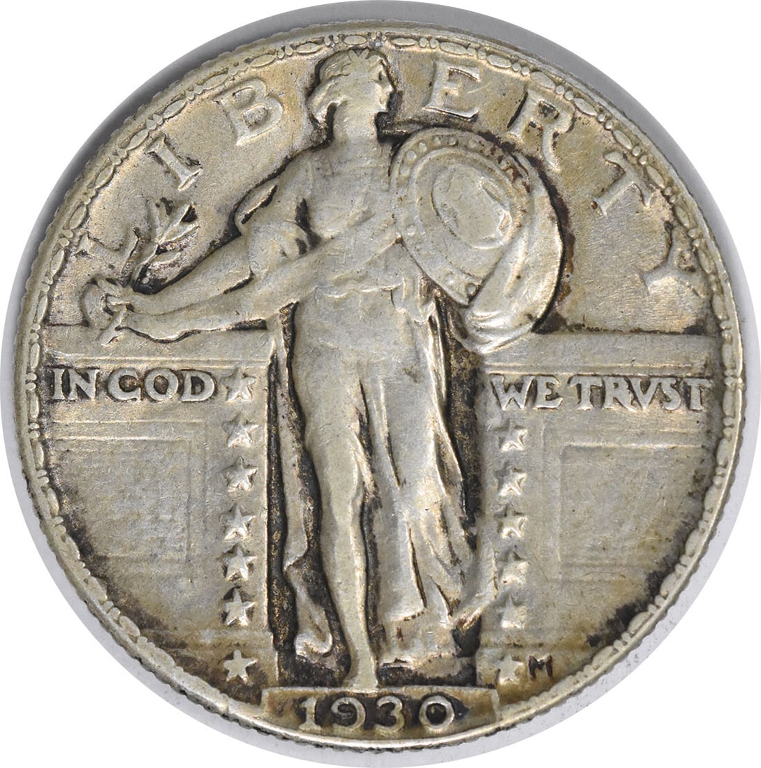 1930 Standing Liberty Silver Quarter AU 90% Silver by Hermon A Mac Neil: 1930 Standing Liberty Silver Quarter AU 90% Silver by Hermon A Mac Neil This 1930 Standing Liberty Silver Quarter is a stunning piece of numismatic history. Struck at the Philadelphia mint, this quart