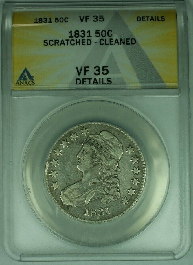 1831 Capped Bust Half Dollar ANACS VF-35 Silver 50C (1 of 2)