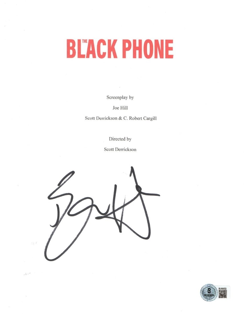 Ethan Hawke Autographed Script Cover The Black Phone Beckett Authenticated: Ethan Hawke Autographed Script Cover The Black Phone Beckett Authenticated This is an original autographed script cover of 'The Black Phone' by Ethan Hawke, featuring his signature prominently. Please