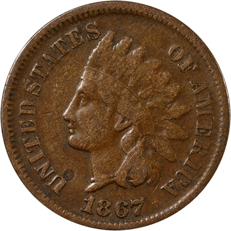 1867 Indian Cent Copper Coin Circulated Uncertified (1 of 2)