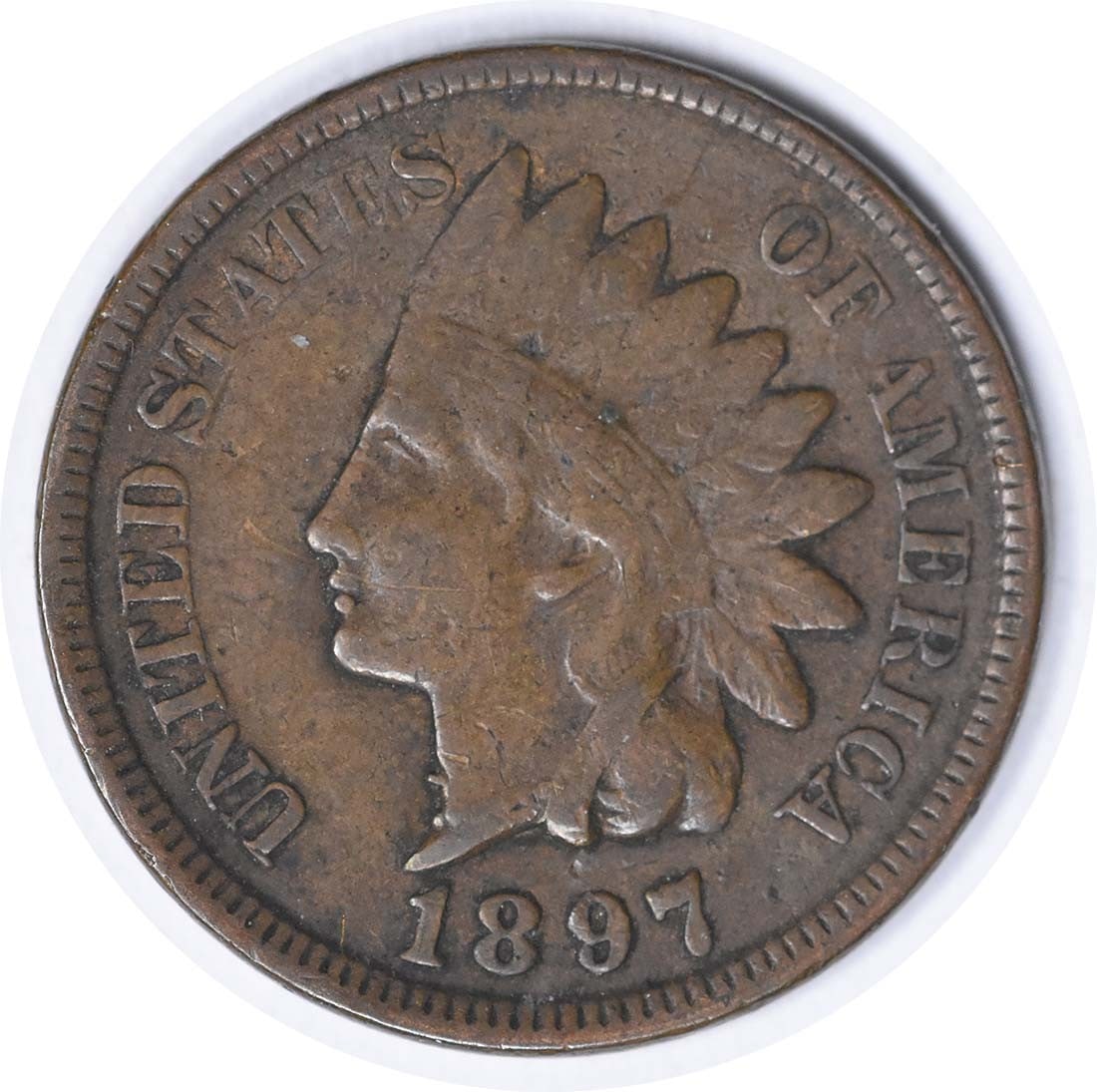 1897 Indian Head Cent Copper VF Uncertified Small Cent (1 of 2)