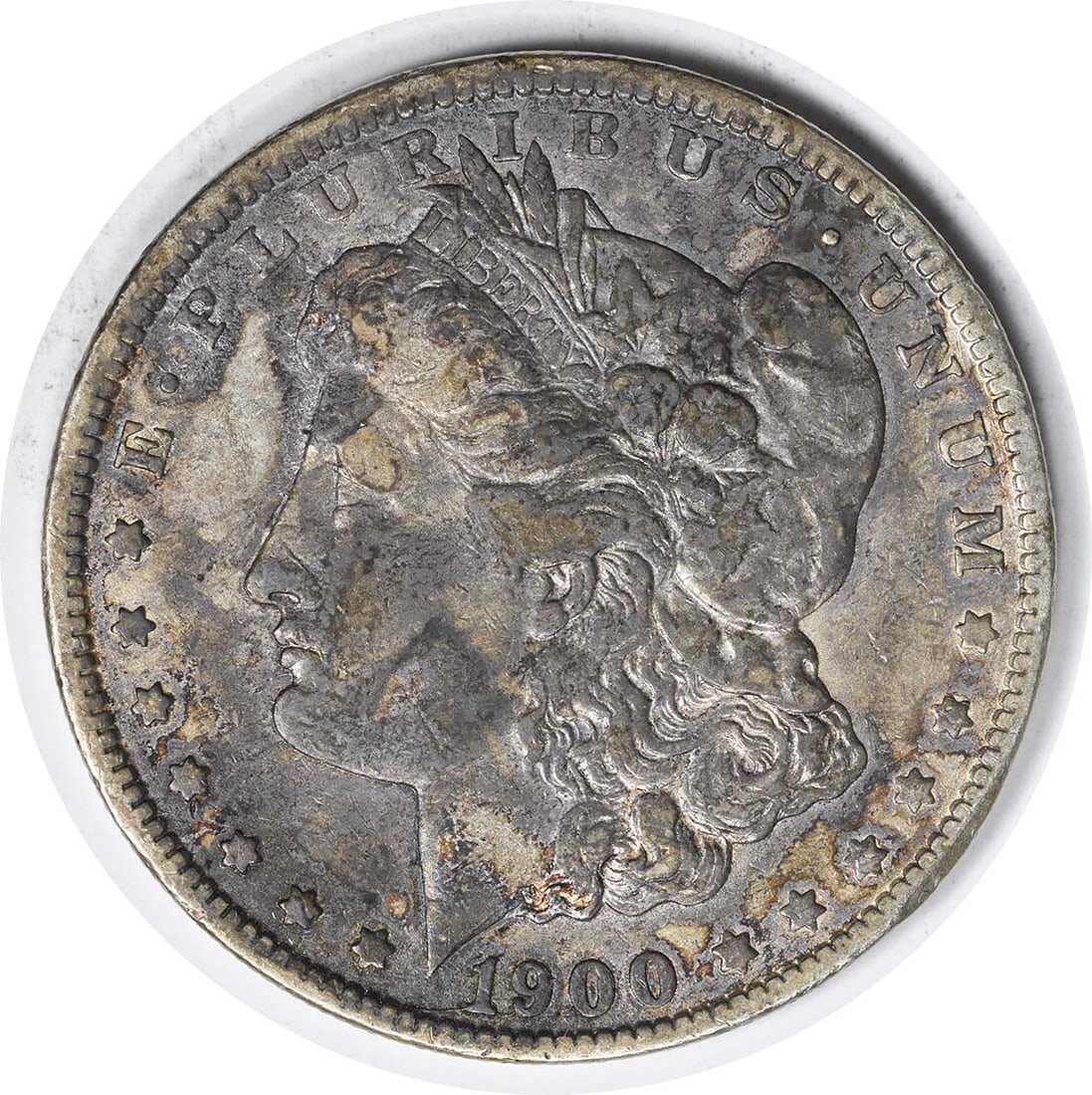 1900-O VAM 29A Morgan Silver Dollar Die Break Uncertified: 1900-O VAM 29A Morgan Silver Dollar Die Break Uncertified This 1900-O VAM 29A Morgan Silver Dollar features a die break and is in very fine (VF) condition. Struck at the New Orleans mint, this coin is