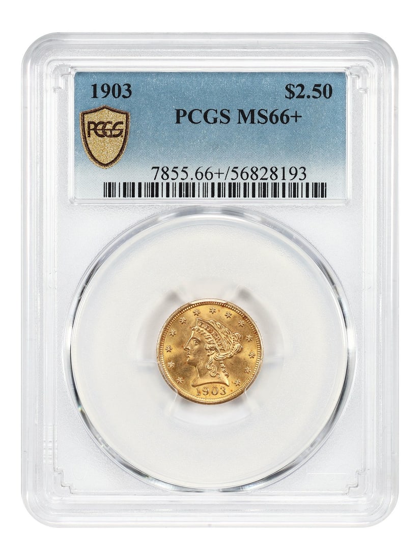 PCGS MS66 Plus 1903 Liberty Head $2.50 Gold Coin (1 of 4)