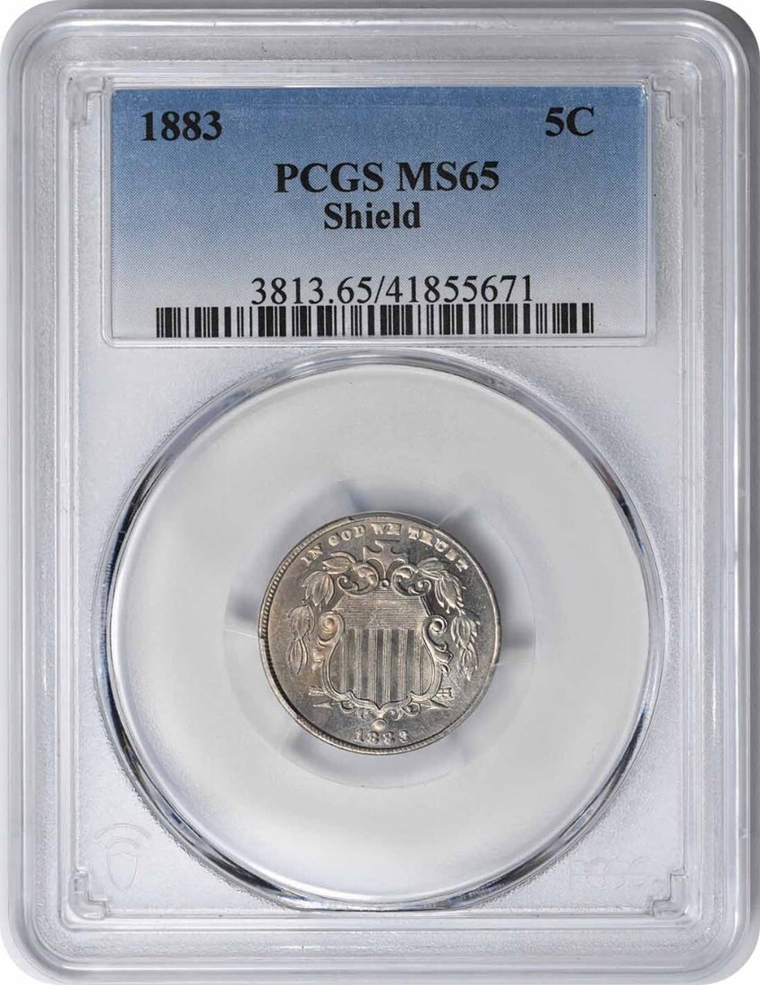 1883 Shield Nickel MS65 PCGS Uncirculated 5C Coin (1 of 2)