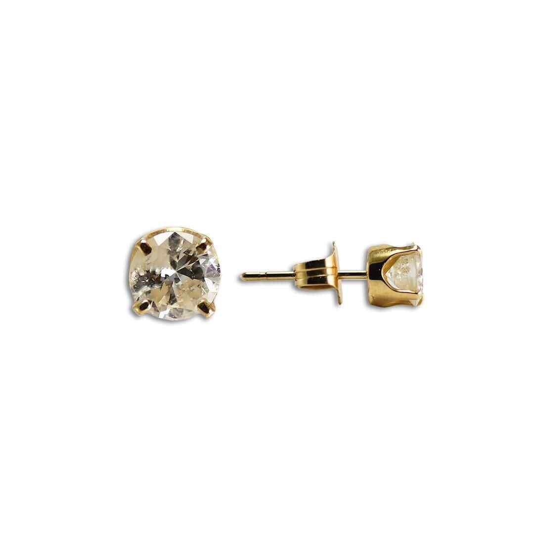 14K Yellow Gold 0.80 ct Diamond Stud Earrings with Push Back Closure (1 of 5)